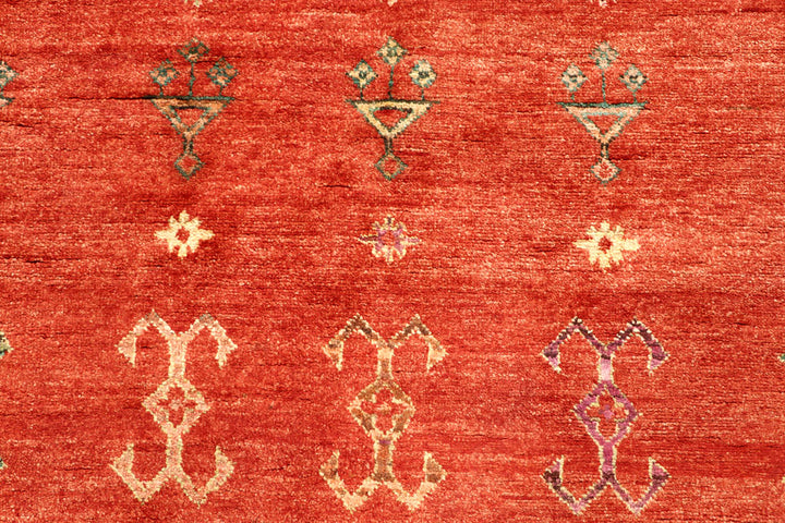 Orange Red Gabbeh 8' 2 x 11' 3 - No. 56596 - ALRUG Rug Store