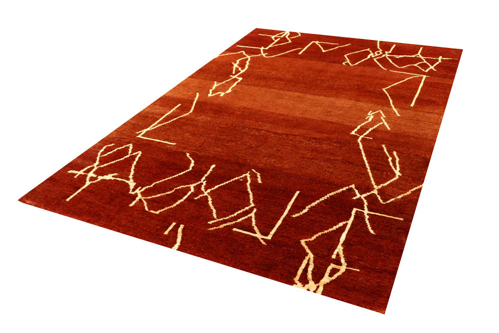 Dark Orange Gabbeh 6' x 9' 2 - No. 56642 - ALRUG Rug Store