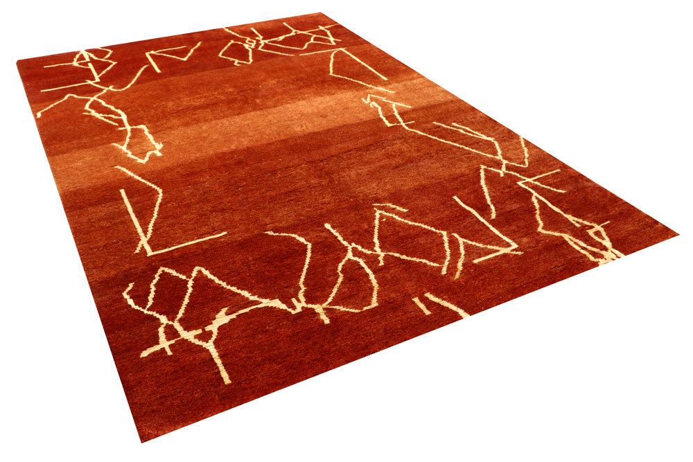 Dark Orange Gabbeh 6' x 9' 2 - No. 56642 - ALRUG Rug Store