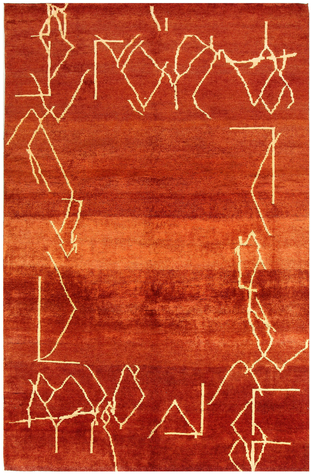 Dark Orange Gabbeh 6' x 9' 2 - No. 56642 - ALRUG Rug Store