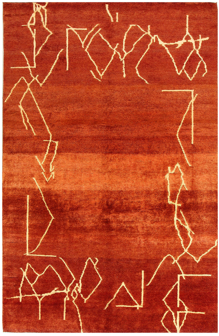 Dark Orange Gabbeh 6' x 9' 2 - No. 56642 - ALRUG Rug Store