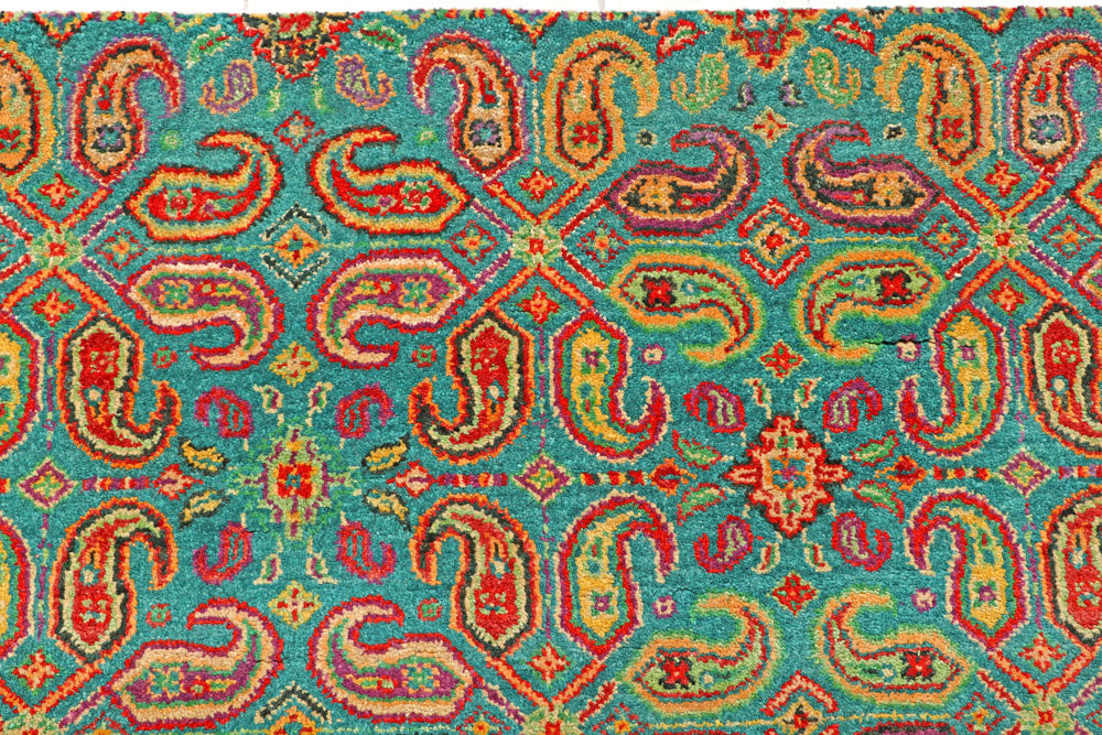 Medium Turquoise Gabbeh 5' 7 x 7' 10 - No. 56643 - ALRUG Rug Store