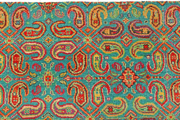 Medium Turquoise Gabbeh 5' 7 x 7' 10 - No. 56643 - ALRUG Rug Store