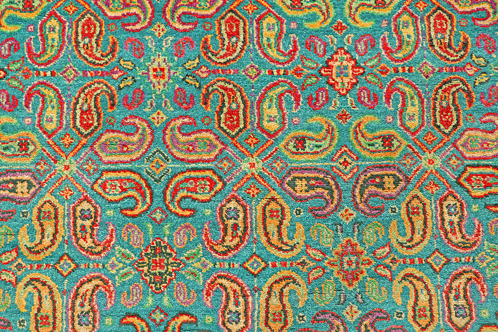 Medium Turquoise Gabbeh 5' 7 x 7' 10 - No. 56643 - ALRUG Rug Store