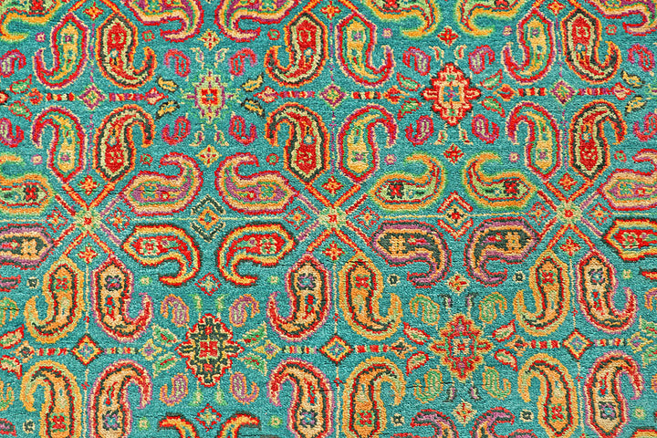 Medium Turquoise Gabbeh 5' 7 x 7' 10 - No. 56643 - ALRUG Rug Store