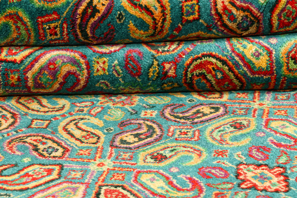 Medium Turquoise Gabbeh 5' 7 x 7' 10 - No. 56643 - ALRUG Rug Store