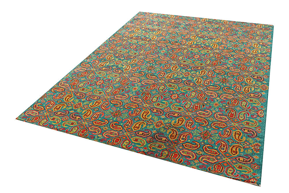 Medium Turquoise Gabbeh 5' 7 x 7' 10 - No. 56643 - ALRUG Rug Store