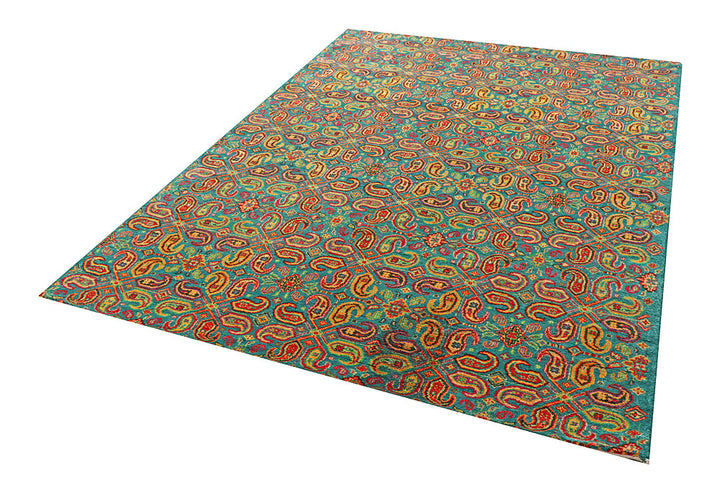 Medium Turquoise Gabbeh 5' 7 x 7' 10 - No. 56643 - ALRUG Rug Store