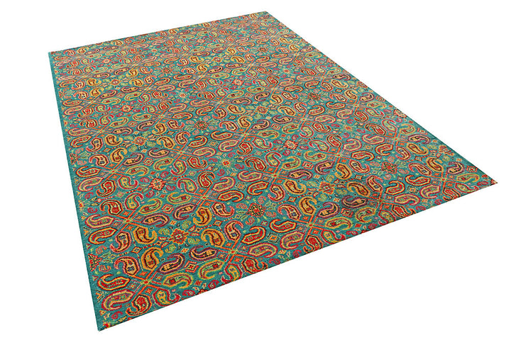 Medium Turquoise Gabbeh 5' 7 x 7' 10 - No. 56643 - ALRUG Rug Store