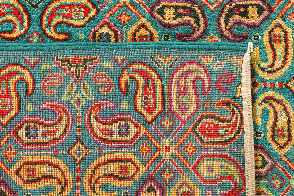 Medium Turquoise Gabbeh 5' 7 x 7' 10 - No. 56643 - ALRUG Rug Store