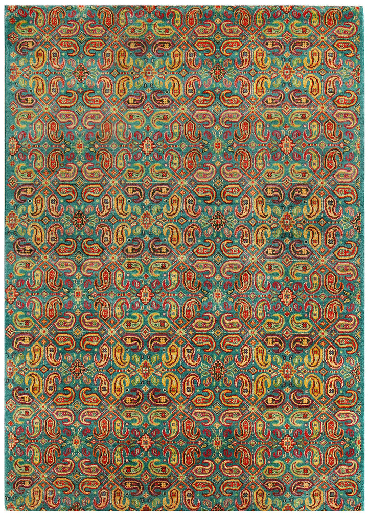 Medium Turquoise Gabbeh 5' 7 x 7' 10 - No. 56643 - ALRUG Rug Store