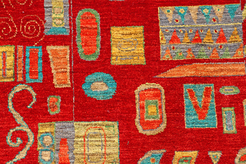 Firebrick Gabbeh 4' 6 x 6' 7 - No. 56649 - ALRUG Rug Store