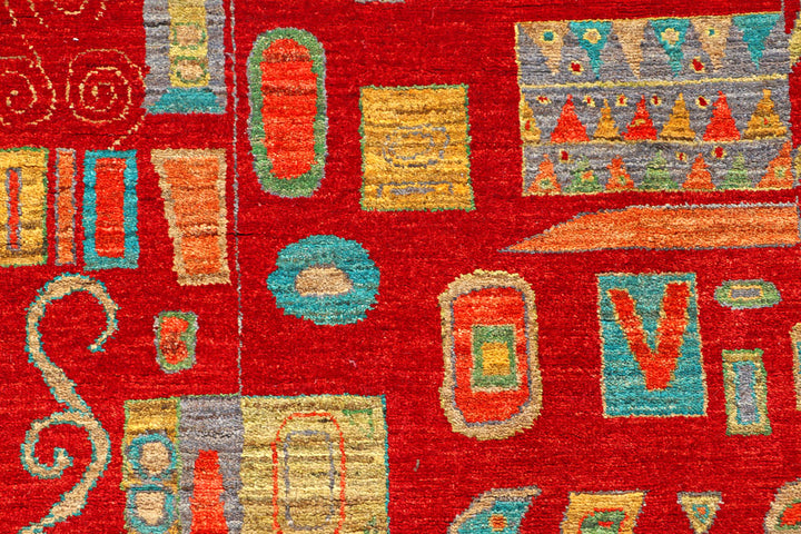 Firebrick Gabbeh 4' 6 x 6' 7 - No. 56649 - ALRUG Rug Store