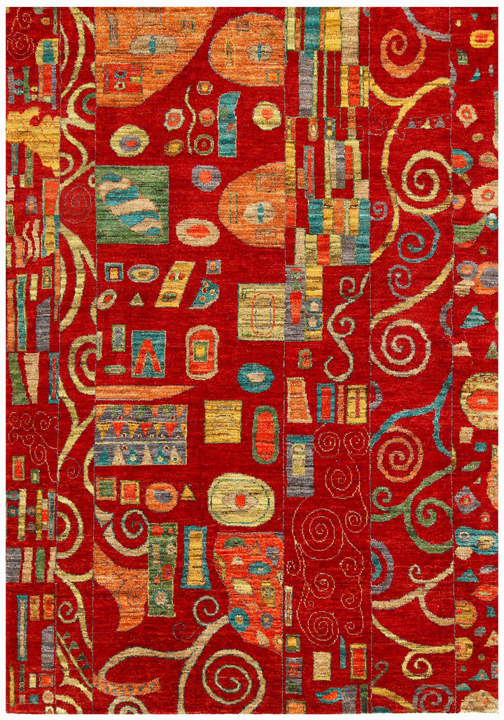 Firebrick Gabbeh 4' 6 x 6' 7 - No. 56649 - ALRUG Rug Store