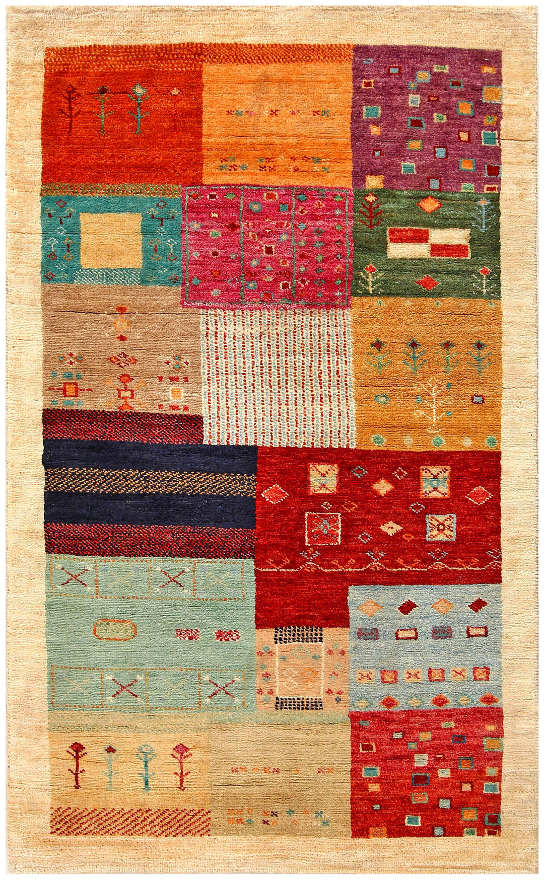 Multi Colored Gabbeh 3' 1 x 5' 1 - No. 56653 - ALRUG Rug Store