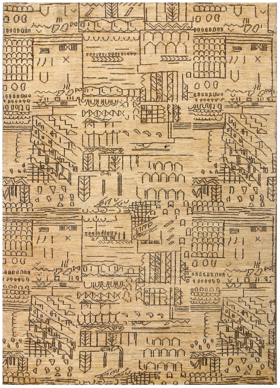 Wheat Gabbeh 4' 7 x 6' 6 - No. 56664 - ALRUG Rug Store