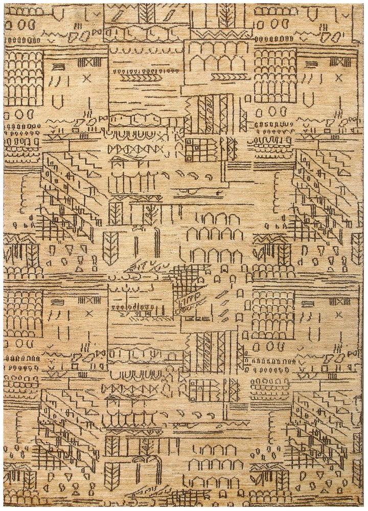 Wheat Gabbeh 4' 7 x 6' 6 - No. 56664 - ALRUG Rug Store