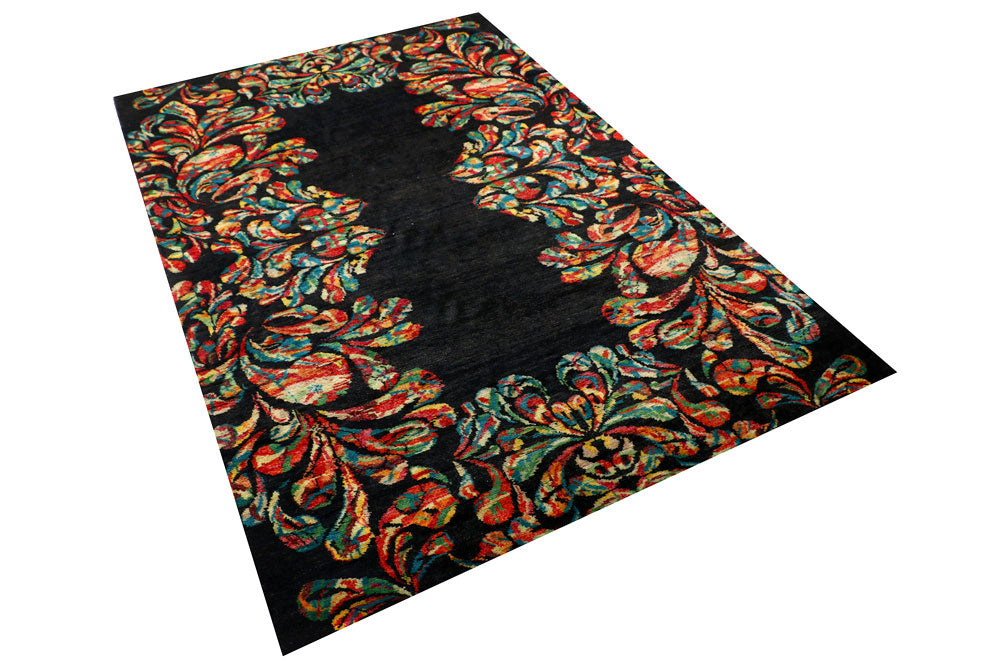 Black Gabbeh 4' 8 x 7' 1 - No. 56679 - ALRUG Rug Store