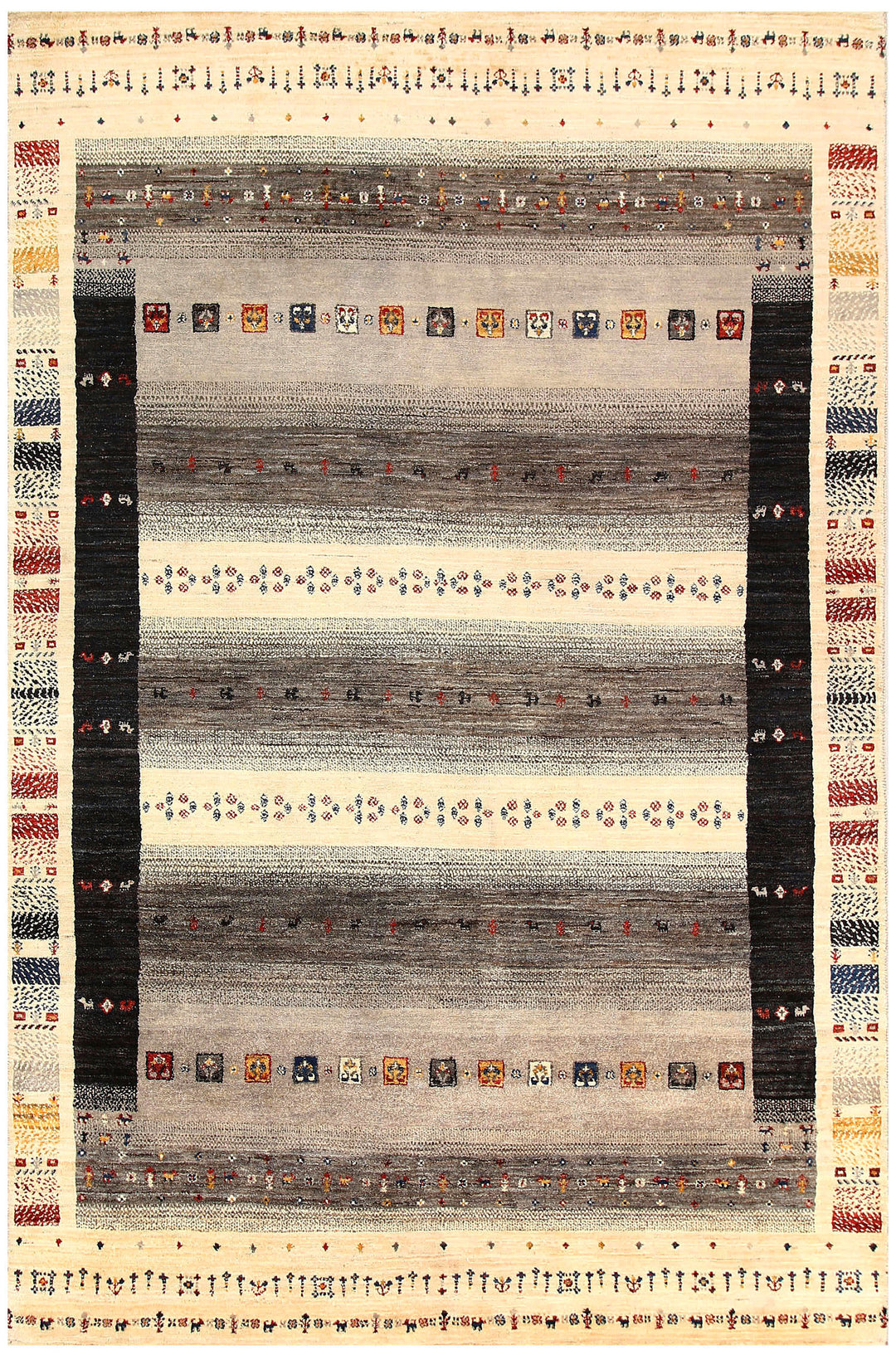 Multi Colored Gabbeh 5' 6 x 8' 5 - No. 56690 - ALRUG Rug Store