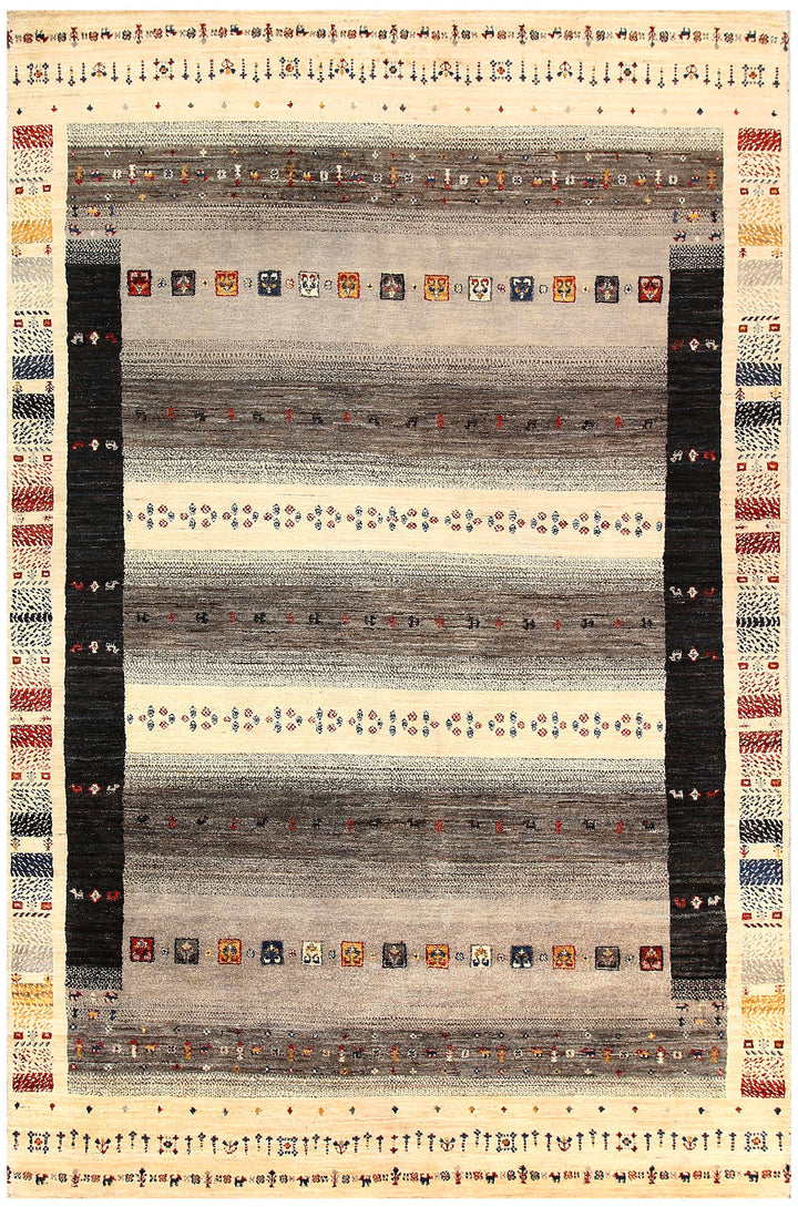 Multi Colored Gabbeh 5' 6 x 8' 5 - No. 56690 - ALRUG Rug Store
