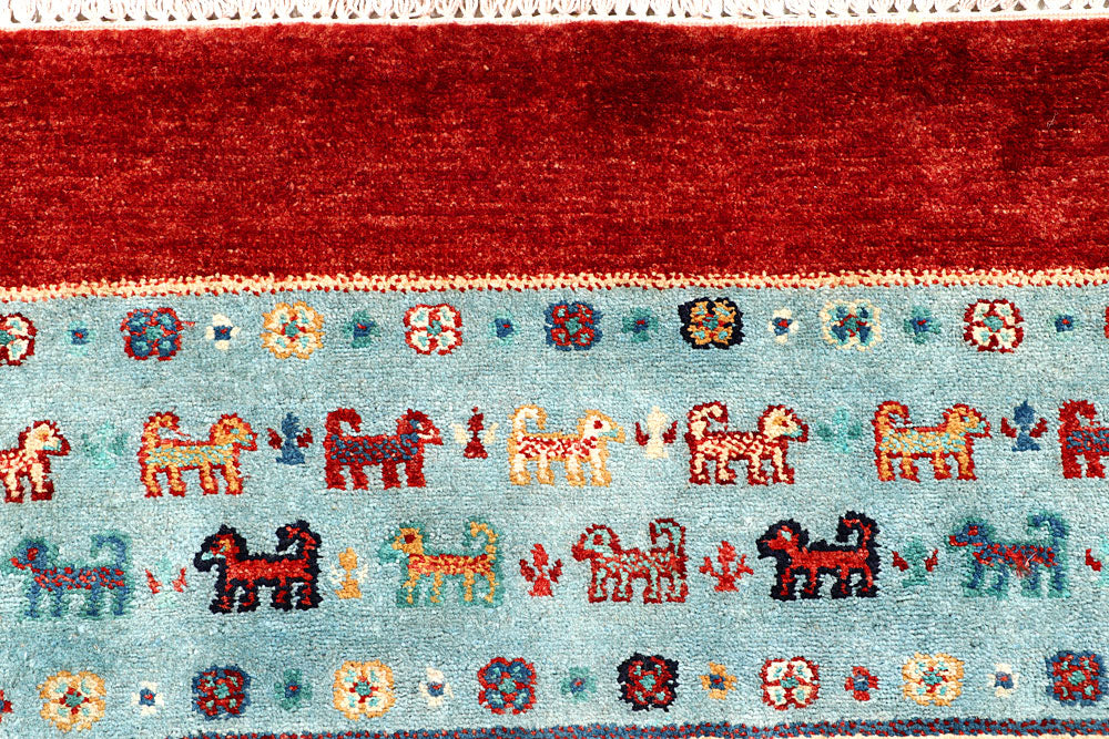 Multi Colored Gabbeh 5' 7 x 8' 1 - No. 56696 - ALRUG Rug Store