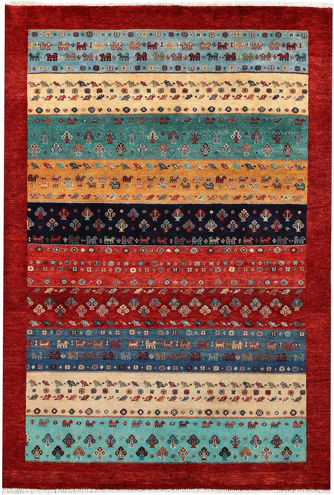 Multi Colored Gabbeh 5' 7 x 8' 1 - No. 56696 - ALRUG Rug Store