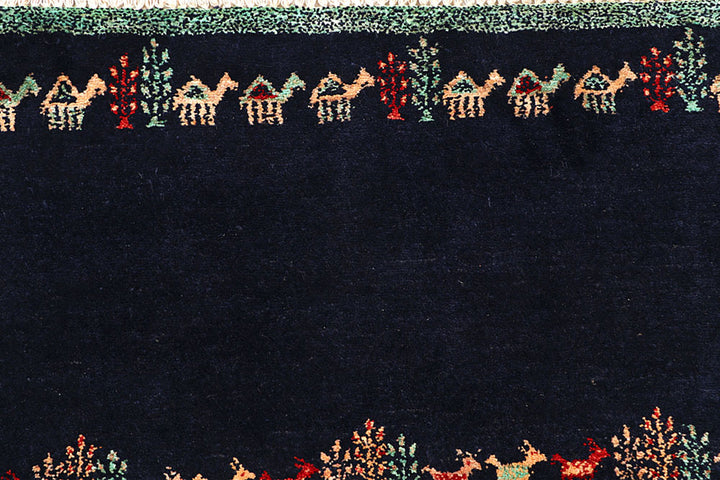 Multi Colored Gabbeh 4'  6" x 6'  6" - No. QA75313