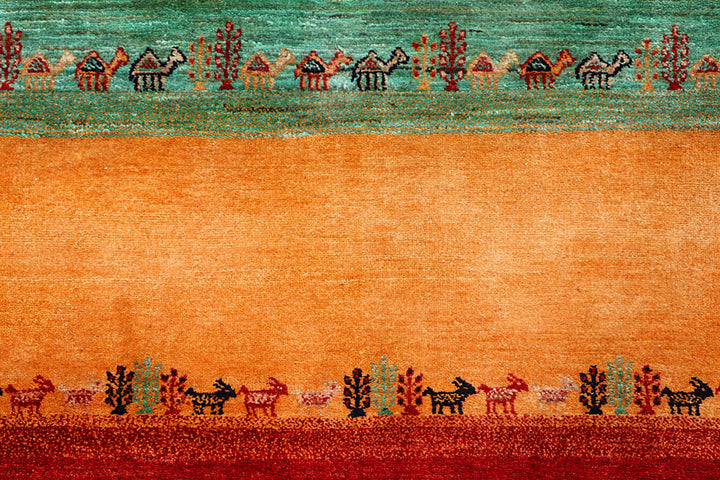 Multi Colored Gabbeh 4'  6" x 6'  6" - No. QA75313