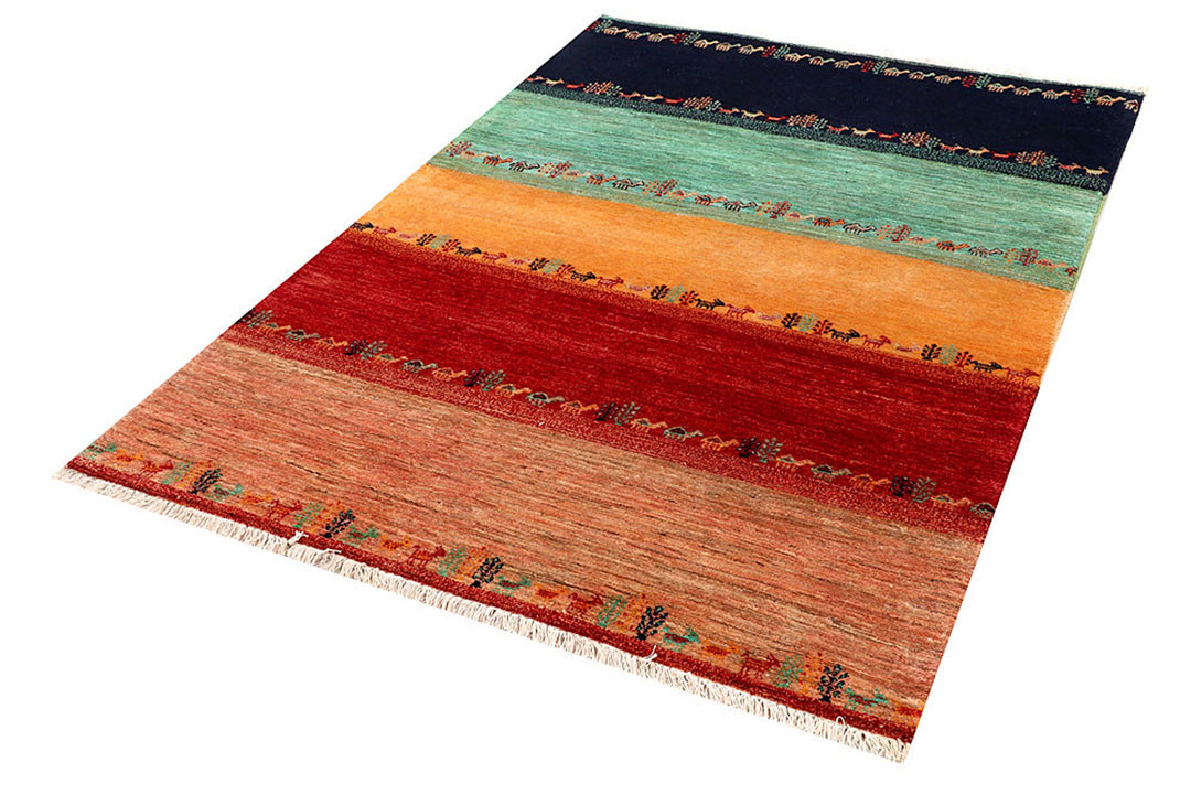 Multi Colored Gabbeh 4'  6" x 6'  6" - No. QA75313