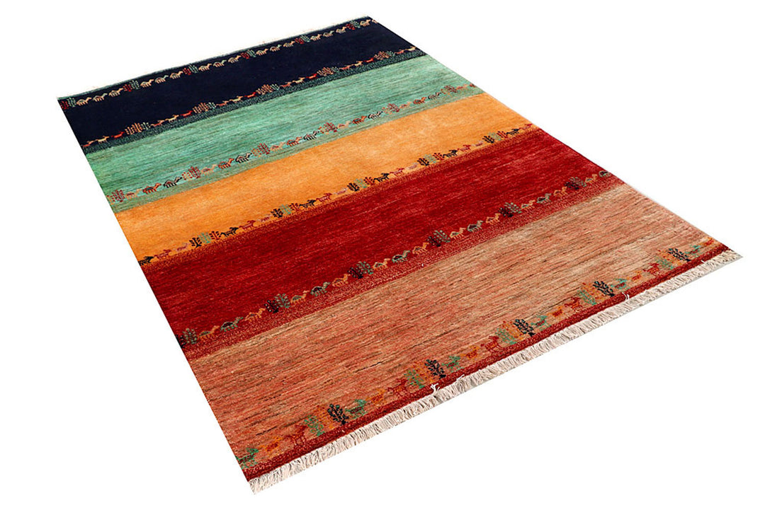 Multi Colored Gabbeh 4'  6" x 6'  6" - No. QA75313