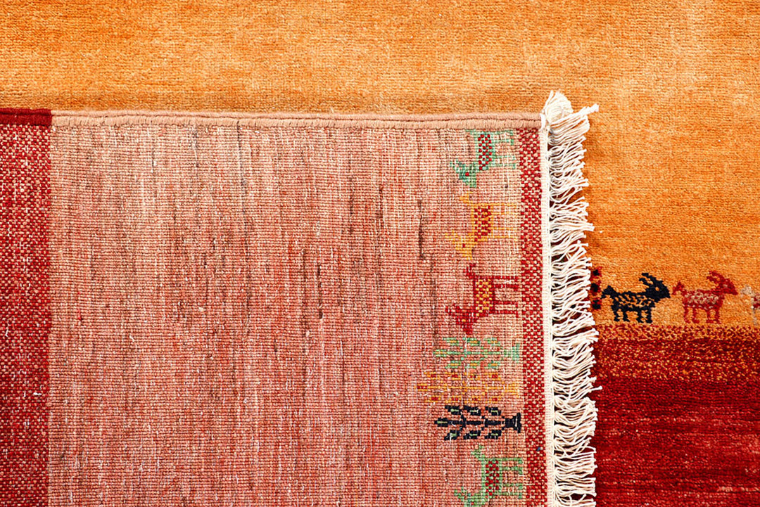 Multi Colored Gabbeh 4'  6" x 6'  6" - No. QA75313