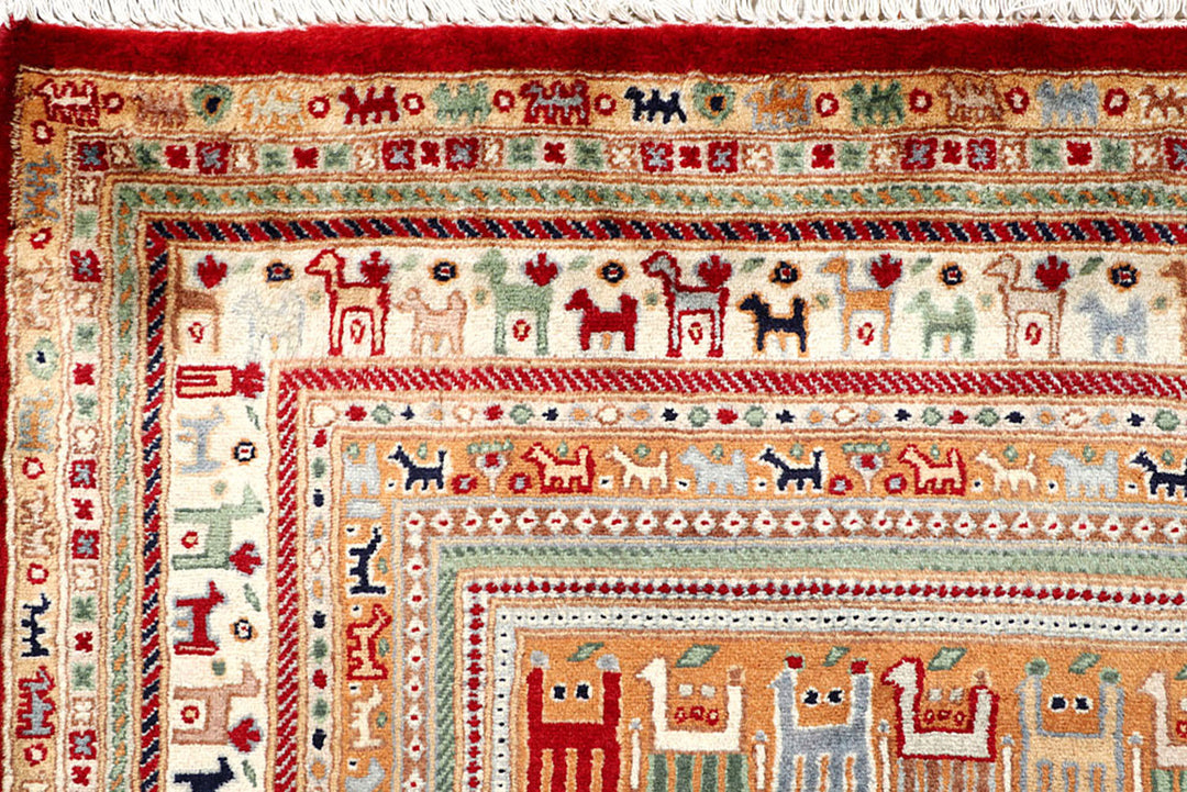 Multi Colored Gabbeh 4'  7" x 7'  1" - No. QA31891