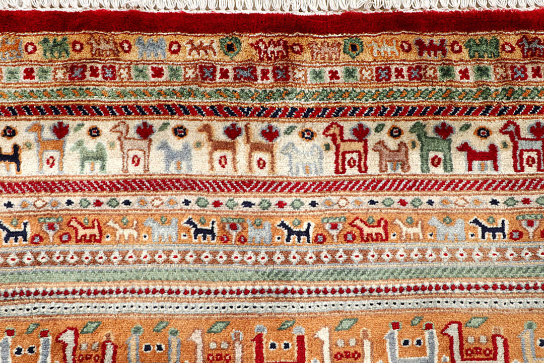 Multi Colored Gabbeh 4'  7" x 7'  1" - No. QA31891