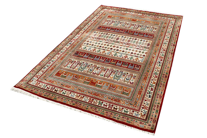 Multi Colored Gabbeh 4'  7" x 7'  1" - No. QA31891