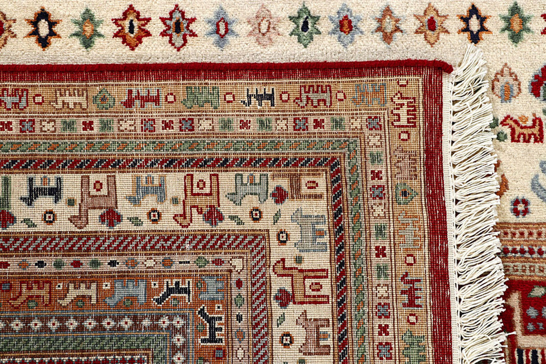 Multi Colored Gabbeh 4'  7" x 7'  1" - No. QA31891