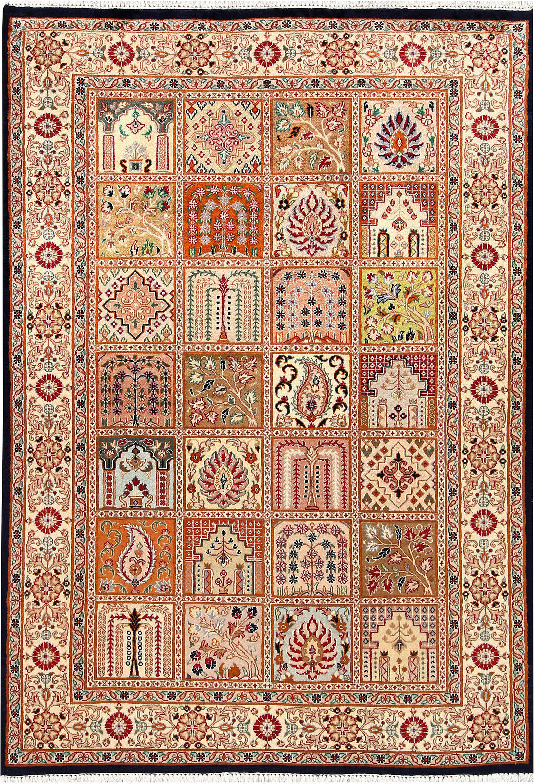 Afghan Bakhtiar Rug 4' 6 x 6' 6 Hand-Knotted