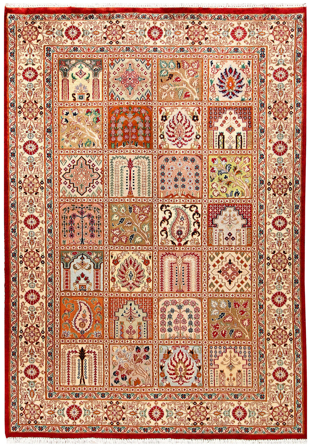 Pakistani Bakhtiar Rug 4' 6 x 6' 5 Hand-Knotted