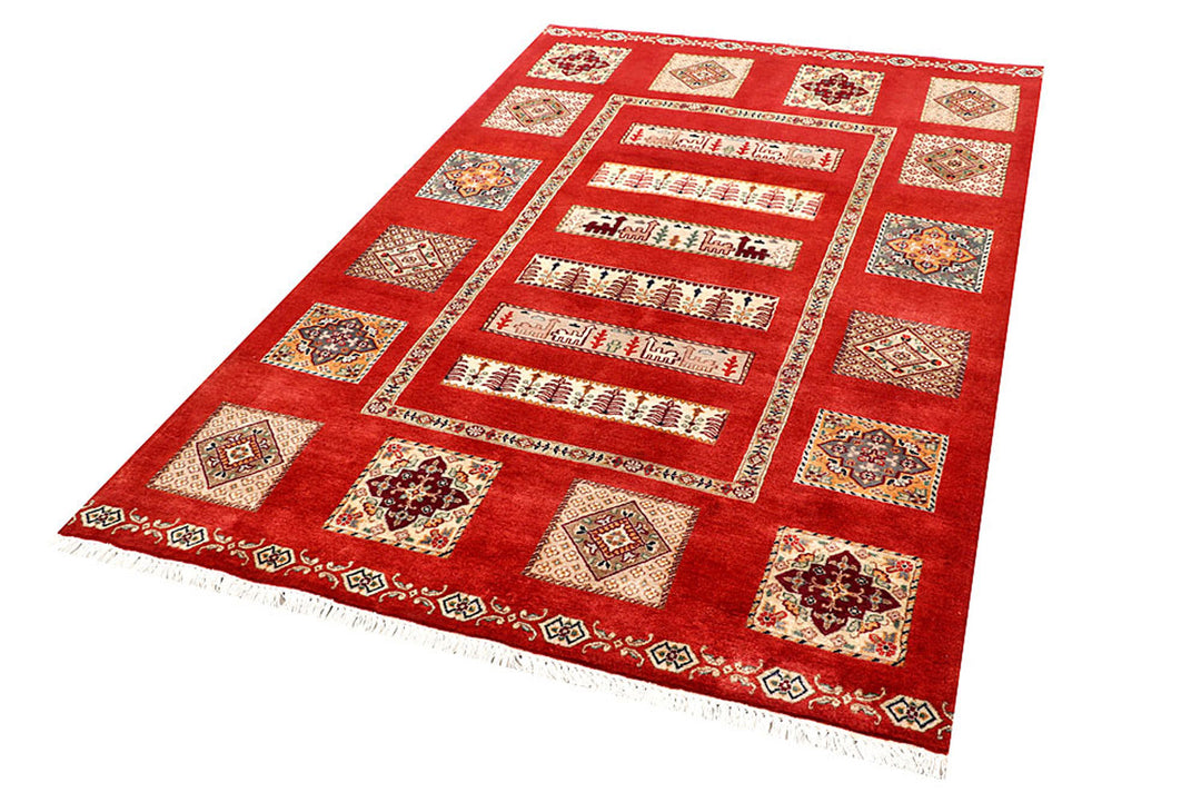 Firebrick Bakhtiar 4'  5" x 6'  11" - No. QA28753