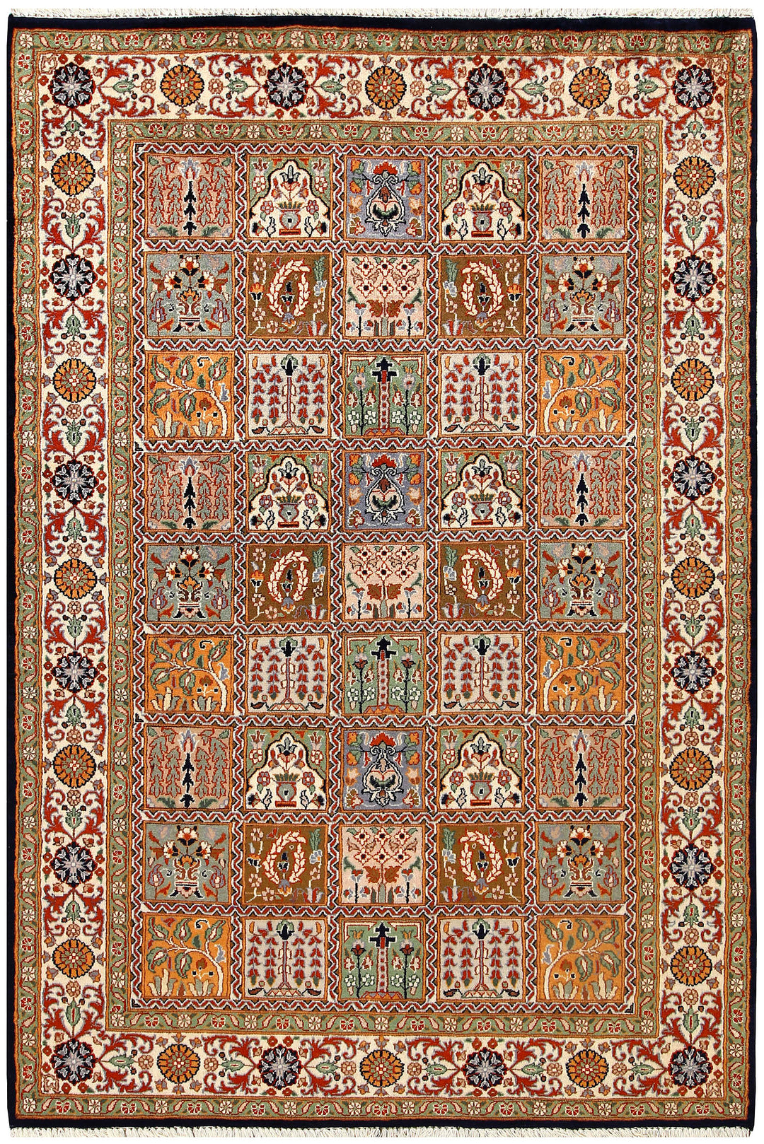Afghan Bakhtiar Rug 4'6" x 6'7" Hand-Knotted