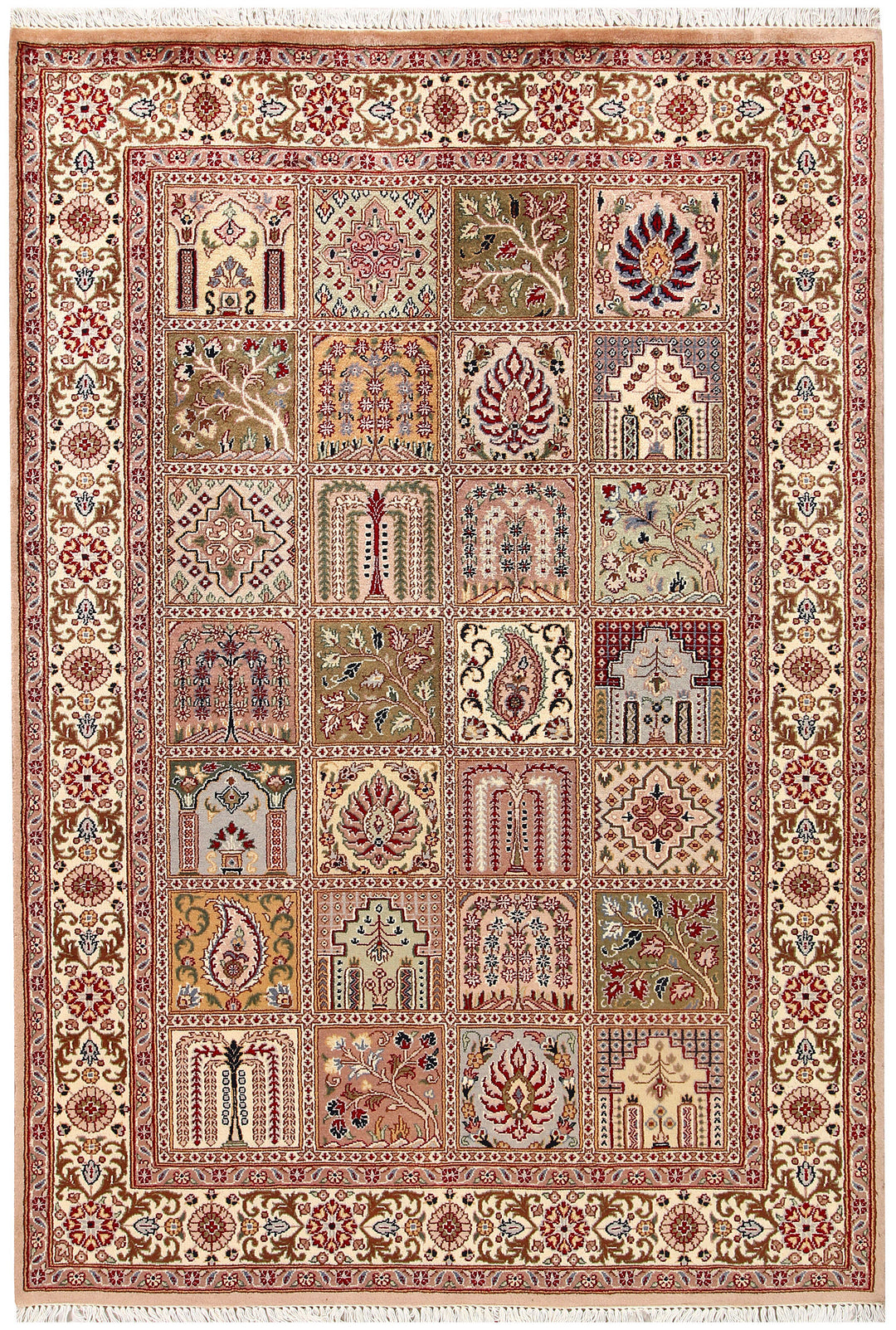 Pakistani Bakhtiar Rug 4'7" x 6'8" Hand-Knotted