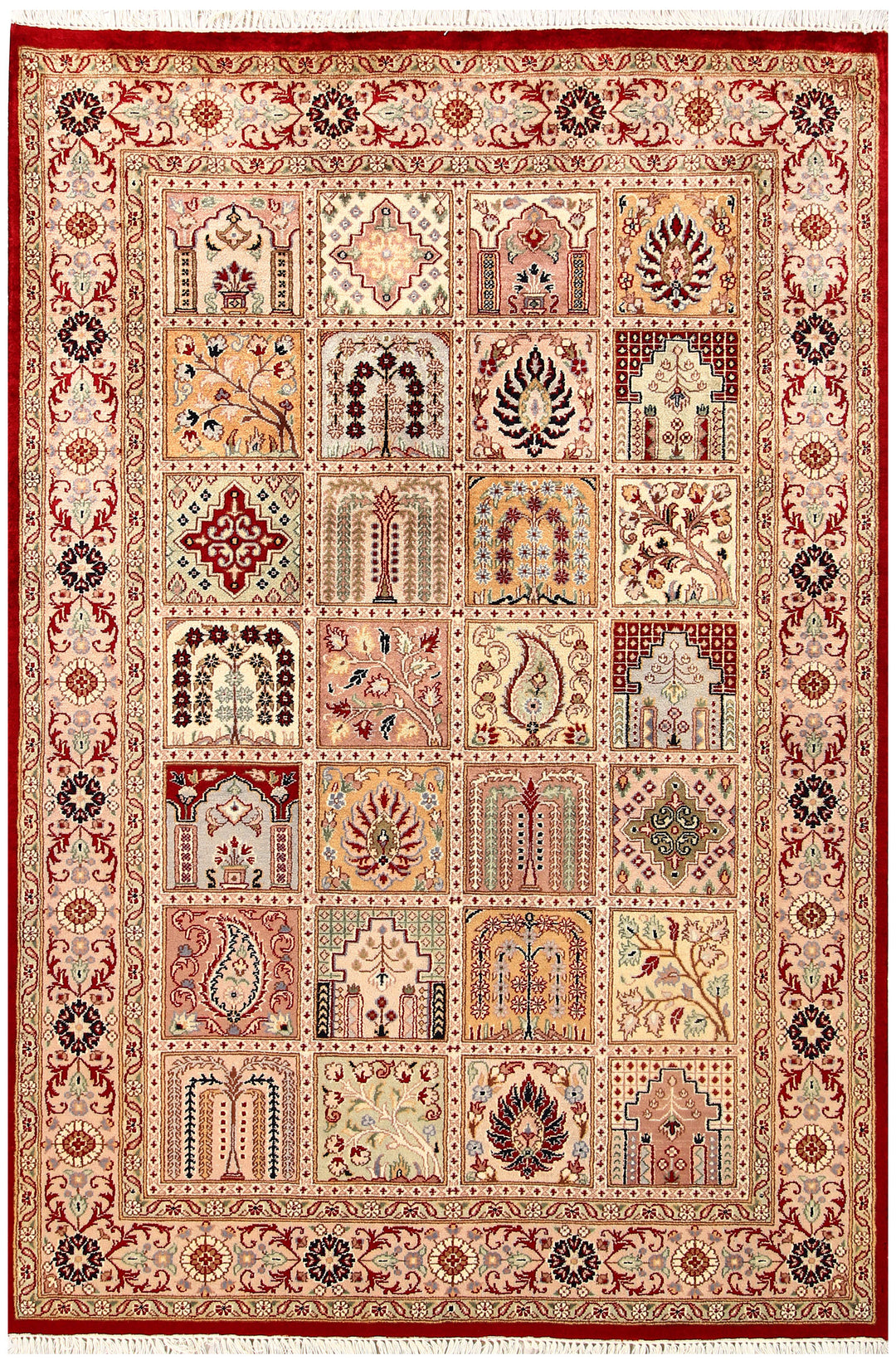 Afghan Bakhtiar Rug 4'6" x 6'8" Hand-Knotted