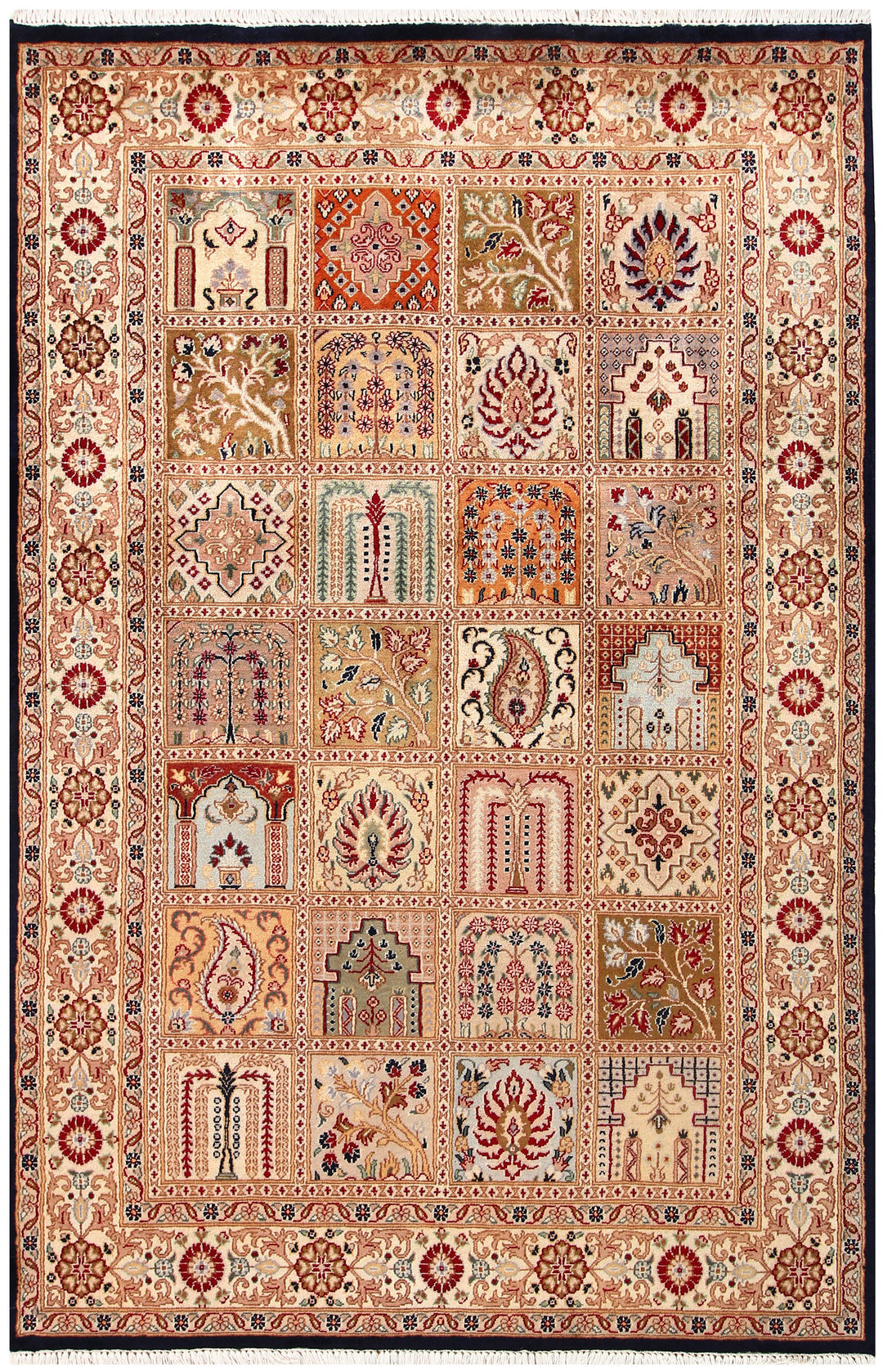 Afghan Bakhtiar Rug 4'7" x 6'11" Hand-Knotted