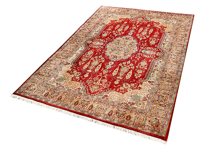 Tomato Isfahan 4' 6 x 6' 6 - No. 56757 - ALRUG Rug Store
