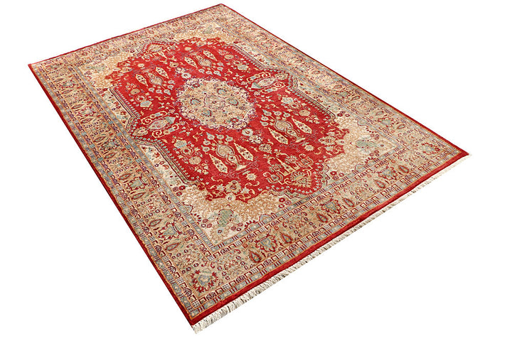 Tomato Isfahan 4' 6 x 6' 6 - No. 56757 - ALRUG Rug Store
