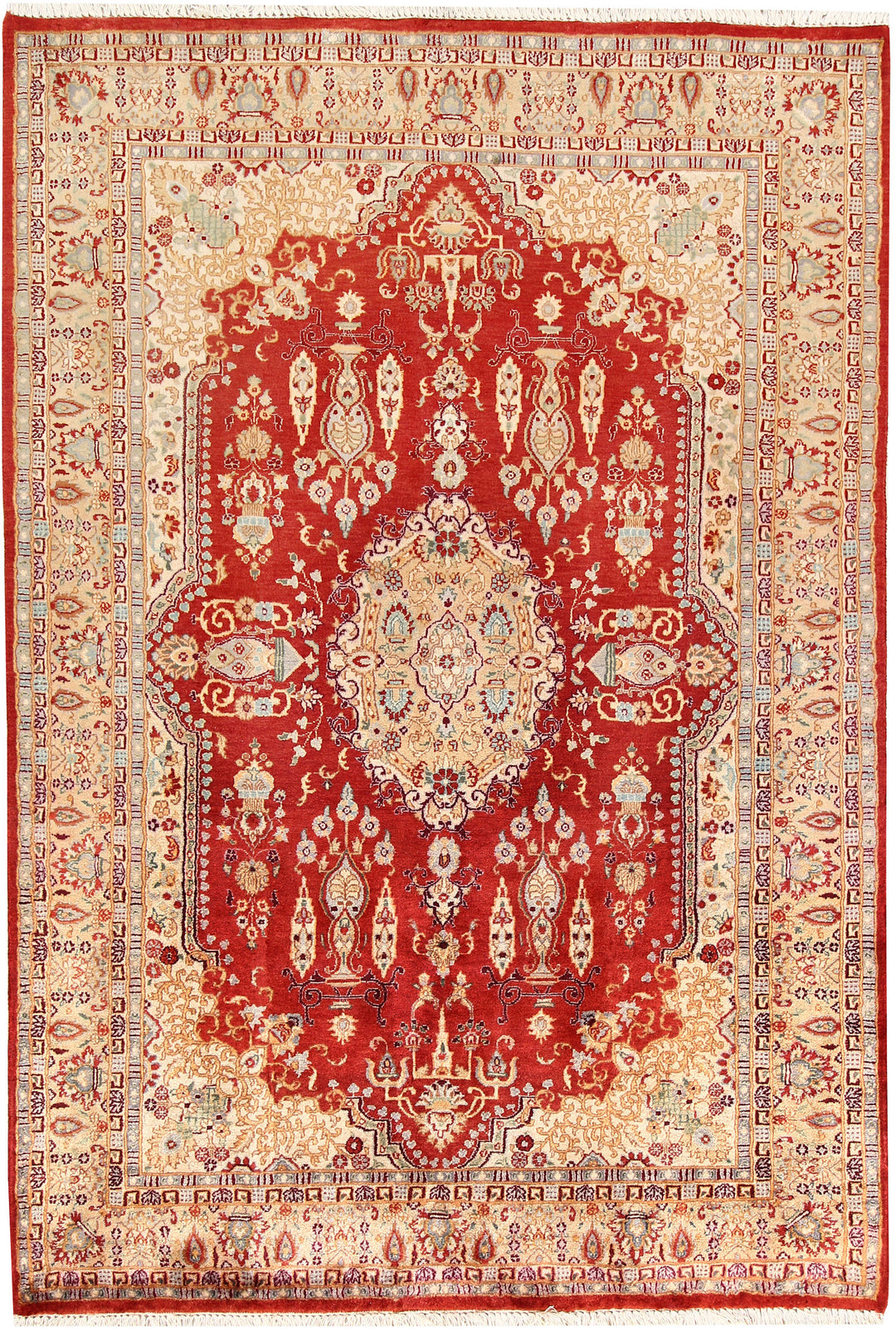 Tomato Isfahan 4' 6 x 6' 6 - No. 56757 - ALRUG Rug Store