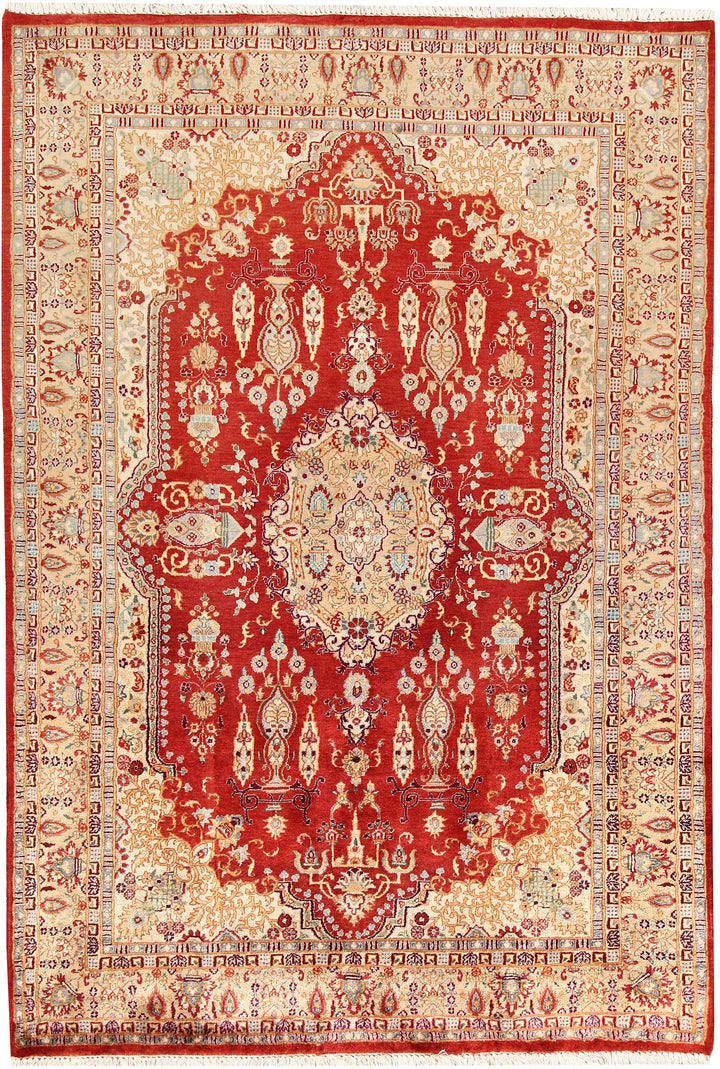 Tomato Isfahan 4' 6 x 6' 6 - No. 56757 - ALRUG Rug Store
