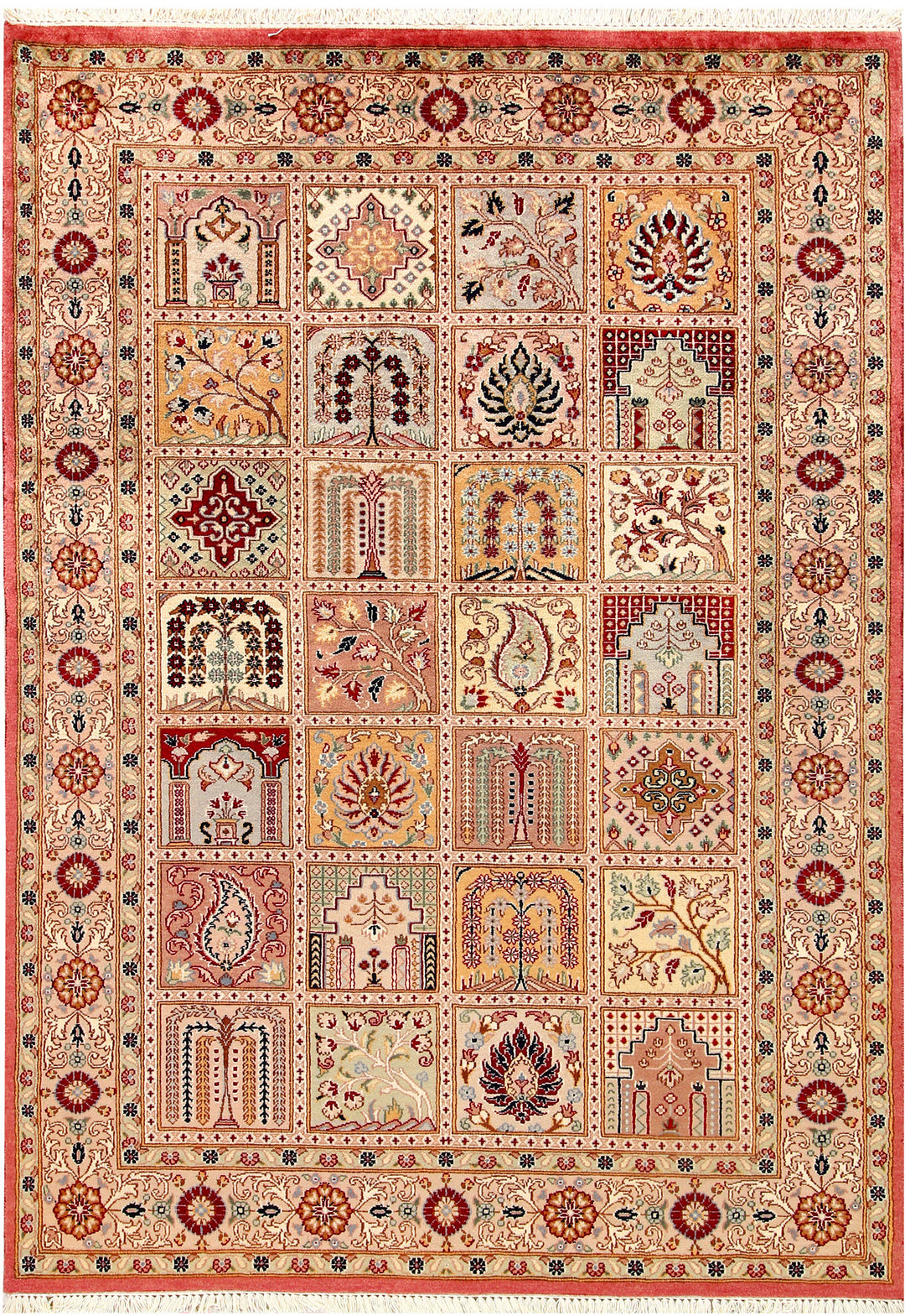 Pakistani Bakhtiar Rug 4'6" x 6'3" Hand-Knotted