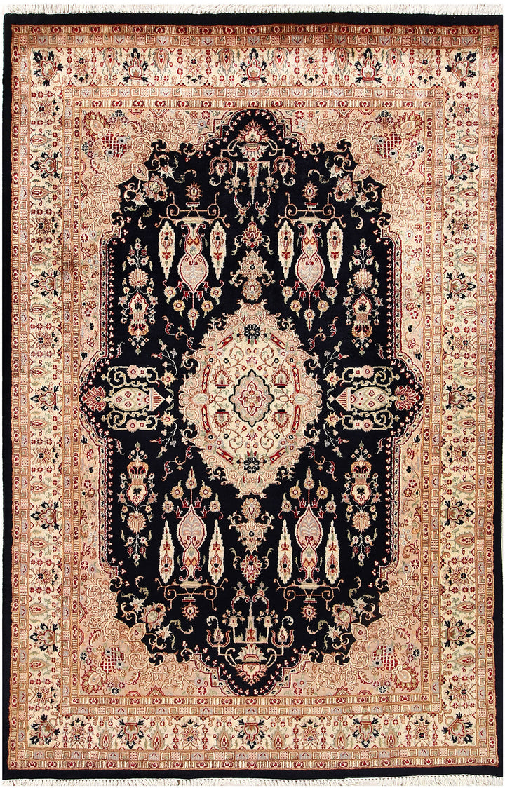 Black Isfahan 4'  7" x 6'  11" - No. QA92869