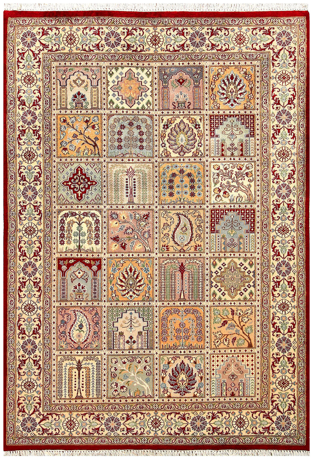 Pakistani Bakhtiar Rug 4' 6 x 6' 6 Hand-Knotted