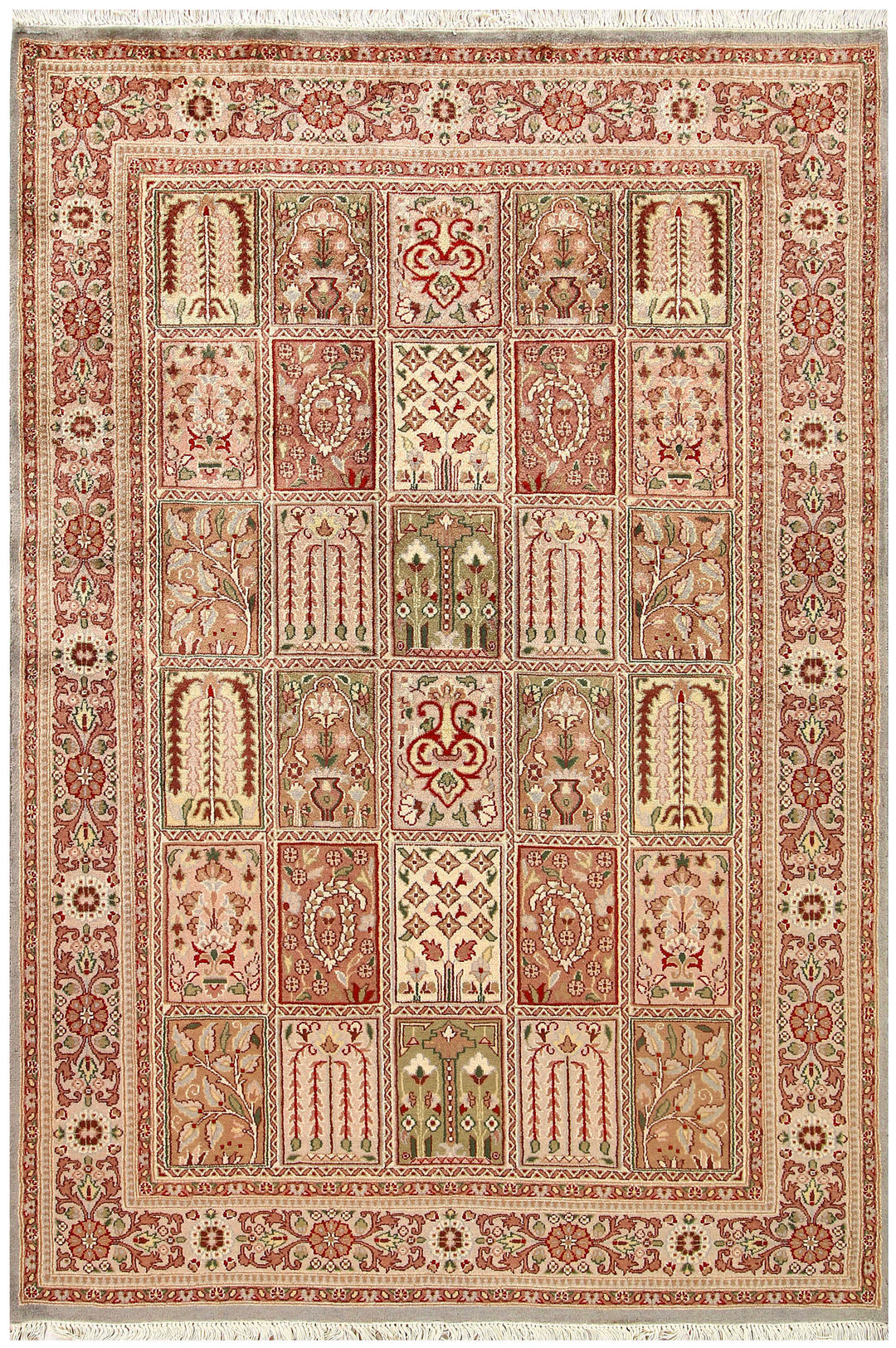 Pakistani Bakhtiar Rug 4' 6 x 6' 8 Hand-Knotted
